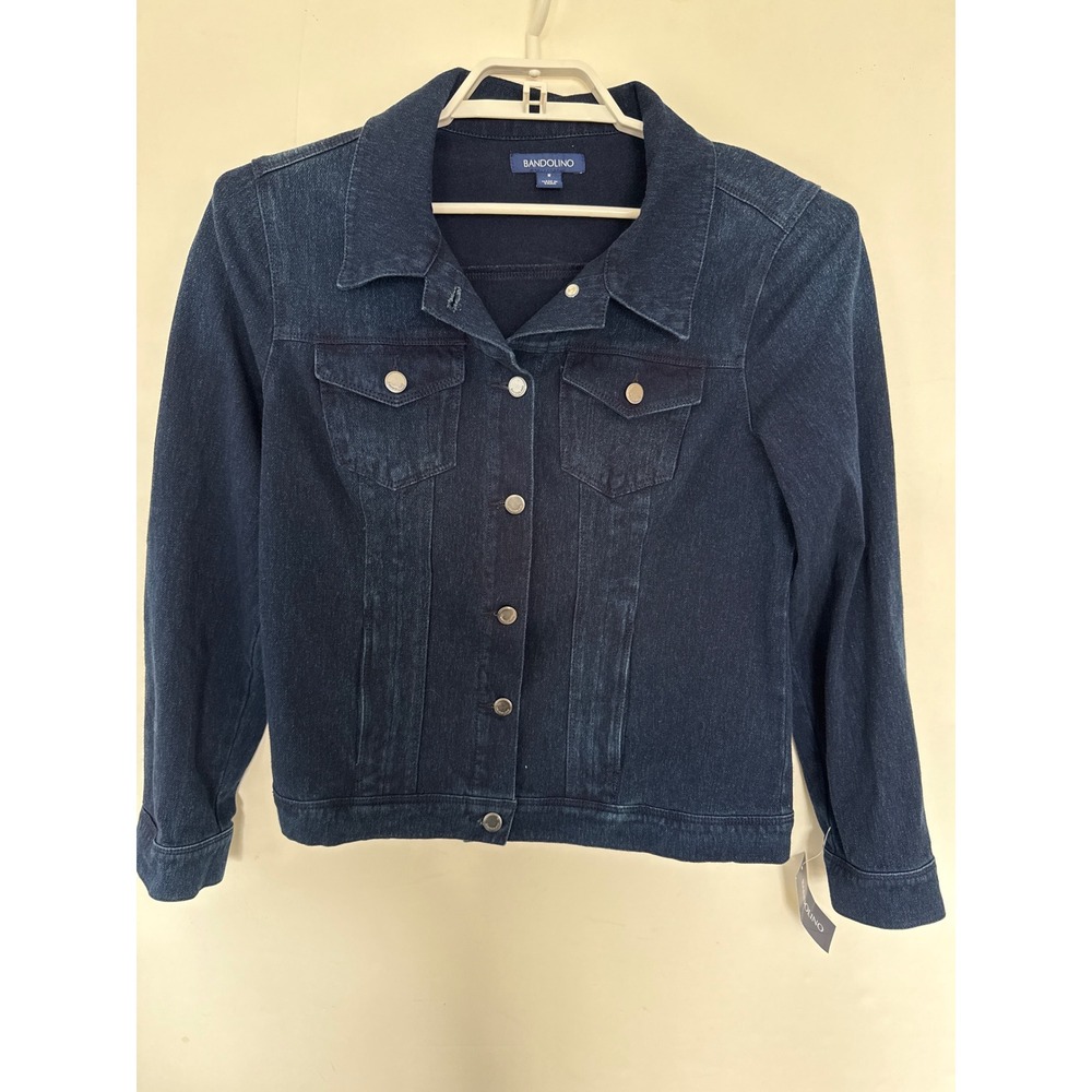 BANDOLINO Women's Dark Wash Denim Jean Jacket Size M